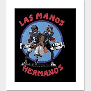 D.J. Moore & Darnell Mooney Chicago Las Manos Hermanos Posters and Art